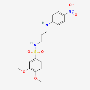 molecular formula C17H21N3O6S B4158321 3,4-dimethoxy-N-{3-[(4-nitrophenyl)amino]propyl}benzenesulfonamide 