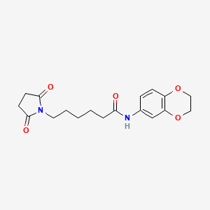 molecular formula C18H22N2O5 B4158423 N-(2,3-dihydro-1,4-benzodioxin-6-yl)-6-(2,5-dioxo-1-pyrrolidinyl)hexanamide 