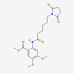 molecular formula C20H26N2O7 B4158428 methyl 2-{[6-(2,5-dioxo-1-pyrrolidinyl)hexanoyl]amino}-4,5-dimethoxybenzoate 