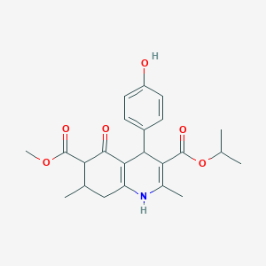 molecular formula C23H27NO6 B4158568 6-Methyl 3-propan-2-yl 4-(4-hydroxyphenyl)-2,7-dimethyl-5-oxo-1,4,5,6,7,8-hexahydroquinoline-3,6-dicarboxylate 