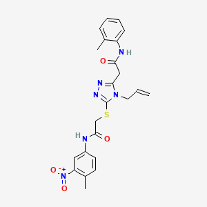 molecular formula C23H24N6O4S B4158899 2-[5-({2-[(4-methyl-3-nitrophenyl)amino]-2-oxoethyl}sulfanyl)-4-(prop-2-en-1-yl)-4H-1,2,4-triazol-3-yl]-N-(2-methylphenyl)acetamide 