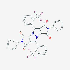 molecular formula C36H24F6N4O4 B415890 2,7-diphenyl-5,10-bis[2-(trifluoromethyl)phenyl]tetrahydropyrrolo[3,4-c]pyrrolo[3',4':4,5]pyrazolo[1,2-a]pyrazole-1,3,6,8(2H,3aH,5H,7H)-tetrone CAS No. 5610-29-7