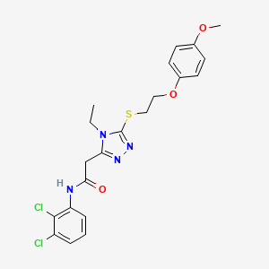 molecular formula C21H22Cl2N4O3S B4158950 N-(2,3-dichlorophenyl)-2-(4-ethyl-5-{[2-(4-methoxyphenoxy)ethyl]thio}-4H-1,2,4-triazol-3-yl)acetamide 