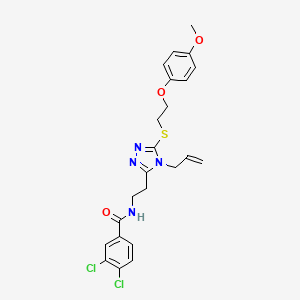 molecular formula C23H24Cl2N4O3S B4158965 N-[2-(4-allyl-5-{[2-(4-methoxyphenoxy)ethyl]thio}-4H-1,2,4-triazol-3-yl)ethyl]-3,4-dichlorobenzamide 