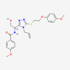 molecular formula C24H28N4O5S B4158968 N-[1-(4-allyl-5-{[2-(4-methoxyphenoxy)ethyl]thio}-4H-1,2,4-triazol-3-yl)-2-hydroxyethyl]-4-methoxybenzamide 
