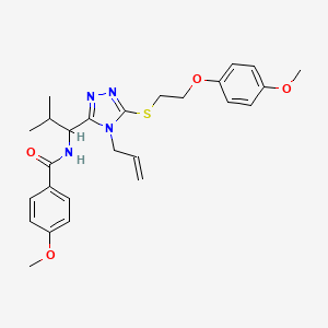 molecular formula C26H32N4O4S B4158970 N-[1-(4-allyl-5-{[2-(4-methoxyphenoxy)ethyl]thio}-4H-1,2,4-triazol-3-yl)-2-methylpropyl]-4-methoxybenzamide 