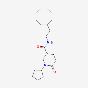 molecular formula C21H36N2O2 B4158991 N-(2-cyclooctylethyl)-1-cyclopentyl-6-oxo-3-piperidinecarboxamide 