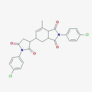 molecular formula C25H20Cl2N2O4 B415925 2-(4-chlorophenyl)-5-[1-(4-chlorophenyl)-2,5-dioxo-3-pyrrolidinyl]-7-methyl-3a,4,5,7a-tetrahydro-1H-isoindole-1,3(2H)-dione 