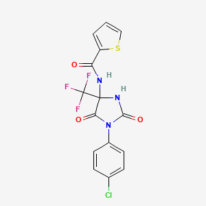 molecular formula C15H9ClF3N3O3S B4159350 N-[1-(4-chlorophenyl)-2,5-dioxo-4-(trifluoromethyl)imidazolidin-4-yl]thiophene-2-carboxamide 
