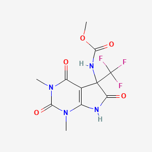 molecular formula C11H11F3N4O5 B4159440 METHYL N-[1,3-DIMETHYL-2,4,6-TRIOXO-5-(TRIFLUOROMETHYL)-1H,2H,3H,4H,5H,6H,7H-PYRROLO[2,3-D]PYRIMIDIN-5-YL]CARBAMATE 