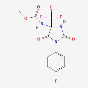 molecular formula C12H9F4N3O4 B4159442 methyl N-[1-(4-fluorophenyl)-2,5-dioxo-4-(trifluoromethyl)imidazolidin-4-yl]carbamate 