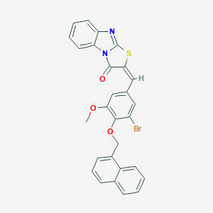 2-[3-bromo-5-methoxy-4-(1-naphthylmethoxy)benzylidene][1,3]thiazolo[3,2-a]benzimidazol-3(2H)-one