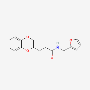 molecular formula C16H17NO4 B4159574 3-(2,3-DIHYDRO-1,4-BENZODIOXIN-2-YL)-N-[(FURAN-2-YL)METHYL]PROPANAMIDE 