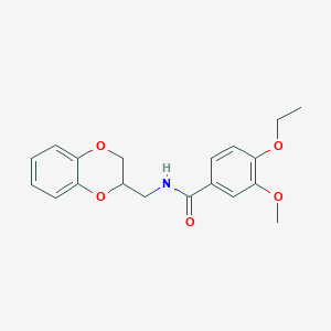 molecular formula C19H21NO5 B4159600 N-(2,3-dihydro-1,4-benzodioxin-2-ylmethyl)-4-ethoxy-3-methoxybenzamide 
