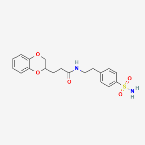 molecular formula C19H22N2O5S B4159601 N-{2-[4-(aminosulfonyl)phenyl]ethyl}-3-(2,3-dihydro-1,4-benzodioxin-2-yl)propanamide 