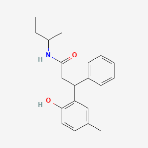 molecular formula C20H25NO2 B4159608 N-(sec-butyl)-3-(2-hydroxy-5-methylphenyl)-3-phenylpropanamide 