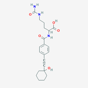 molecular formula C21H27N3O5 B4159824 5-[(AMINOCARBONYL)AMINO]-2-({4-[2-(1-HYDROXYCYCLOHEXYL)-1-ETHYNYL]BENZOYL}AMINO)PENTANOIC ACID 
