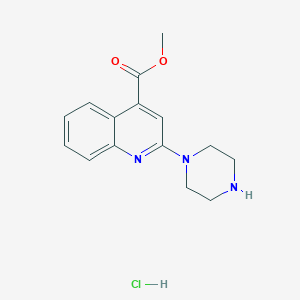 molecular formula C15H18ClN3O2 B4159982 methyl 2-(1-piperazinyl)-4-quinolinecarboxylate hydrochloride 