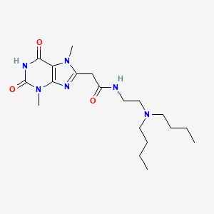 molecular formula C19H32N6O3 B4160010 N-[2-(dibutylamino)ethyl]-2-(3,7-dimethyl-2,6-dioxo-2,3,6,7-tetrahydro-1H-purin-8-yl)acetamide 