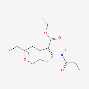 molecular formula C16H23NO4S B4160125 ethyl 2-(propanoylamino)-5-(propan-2-yl)-4,7-dihydro-5H-thieno[2,3-c]pyran-3-carboxylate 