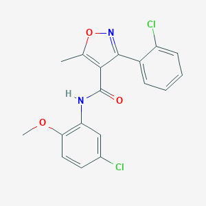 molecular formula C18H14Cl2N2O3 B416015 N-(5-chloro-2-methoxyphenyl)-3-(2-chlorophenyl)-5-methyl-1,2-oxazole-4-carboxamide CAS No. 326902-63-0