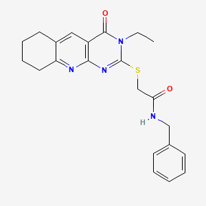 molecular formula C22H24N4O2S B4160237 N-BENZYL-2-(3-ETHYL-4-OXO-3,4,6,7,8,9-HEXAHYDRO-PYRIMIDO[4,5-B]QUINOLIN-2-YLSULFANYL)-ACETAMIDE 