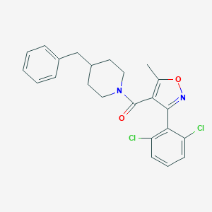 molecular formula C23H22Cl2N2O2 B416031 4-BENZYL-1-[3-(2,6-DICHLOROPHENYL)-5-METHYL-1,2-OXAZOLE-4-CARBONYL]PIPERIDINE 