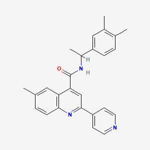 molecular formula C26H25N3O B4160400 N-[1-(3,4-dimethylphenyl)ethyl]-6-methyl-2-(4-pyridinyl)-4-quinolinecarboxamide 
