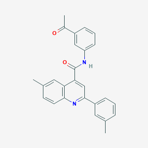molecular formula C26H22N2O2 B4160411 N-(3-acetylphenyl)-6-methyl-2-(3-methylphenyl)quinoline-4-carboxamide 