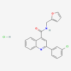 molecular formula C21H16Cl2N2O2 B4160443 2-(3-chlorophenyl)-N-(furan-2-ylmethyl)quinoline-4-carboxamide;hydrochloride 