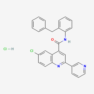 molecular formula C28H21Cl2N3O B4160492 N-(2-benzylphenyl)-6-chloro-2-pyridin-3-ylquinoline-4-carboxamide;hydrochloride 