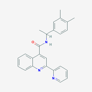 molecular formula C25H23N3O B4160508 N-[1-(3,4-dimethylphenyl)ethyl]-2-(pyridin-2-yl)quinoline-4-carboxamide 