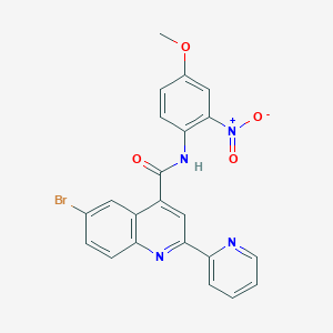 molecular formula C22H15BrN4O4 B4160528 6-bromo-N-(4-methoxy-2-nitrophenyl)-2-(2-pyridinyl)-4-quinolinecarboxamide 