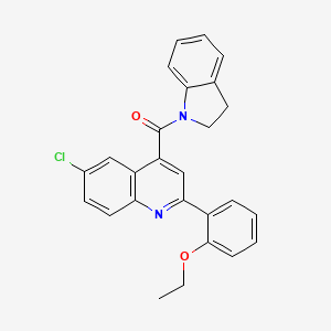 molecular formula C26H21ClN2O2 B4160587 [6-CHLORO-2-(2-ETHOXYPHENYL)-4-QUINOLYL](2,3-DIHYDRO-1H-INDOL-1-YL)METHANONE 