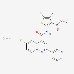 molecular formula C23H19Cl2N3O3S B4160600 Methyl 2-[(6-chloro-2-pyridin-3-ylquinoline-4-carbonyl)amino]-4,5-dimethylthiophene-3-carboxylate;hydrochloride 