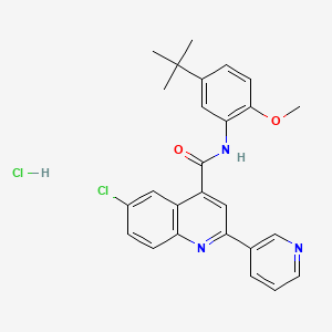 molecular formula C26H25Cl2N3O2 B4160645 N-(5-tert-butyl-2-methoxyphenyl)-6-chloro-2-pyridin-3-ylquinoline-4-carboxamide;hydrochloride 
