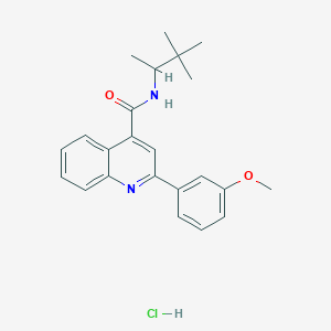 molecular formula C23H27ClN2O2 B4160652 N-(3,3-dimethylbutan-2-yl)-2-(3-methoxyphenyl)quinoline-4-carboxamide;hydrochloride 