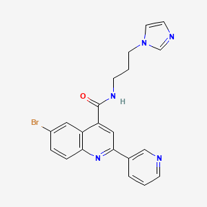 molecular formula C21H18BrN5O B4160695 6-bromo-N-[3-(1H-imidazol-1-yl)propyl]-2-(pyridin-3-yl)quinoline-4-carboxamide 