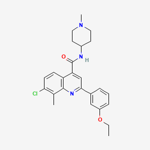 molecular formula C25H28ClN3O2 B4160725 7-chloro-2-(3-ethoxyphenyl)-8-methyl-N-(1-methylpiperidin-4-yl)quinoline-4-carboxamide 