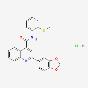 molecular formula C24H19ClN2O3S B4160728 2-(1,3-benzodioxol-5-yl)-N-(2-methylsulfanylphenyl)quinoline-4-carboxamide;hydrochloride 