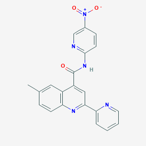 molecular formula C21H15N5O3 B4160753 6-methyl-N-(5-nitro-2-pyridinyl)-2-(2-pyridinyl)-4-quinolinecarboxamide 