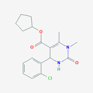molecular formula C18H21ClN2O3 B416077 Cyclopentyl 4-(2-chlorophenyl)-1,6-dimethyl-2-oxo-1,2,3,4-tetrahydropyrimidine-5-carboxylate 