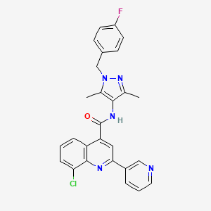 molecular formula C27H21ClFN5O B4160846 8-chloro-N-[1-(4-fluorobenzyl)-3,5-dimethyl-1H-pyrazol-4-yl]-2-(3-pyridinyl)-4-quinolinecarboxamide 