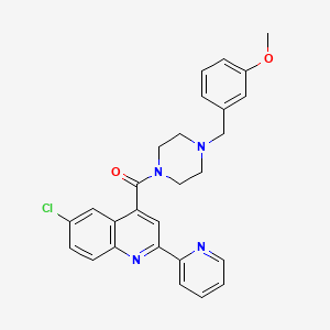 molecular formula C27H25ClN4O2 B4160889 6-chloro-4-{[4-(3-methoxybenzyl)-1-piperazinyl]carbonyl}-2-(2-pyridinyl)quinoline 