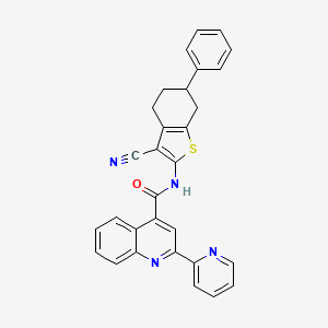 molecular formula C30H22N4OS B4160929 N-(3-cyano-6-phenyl-4,5,6,7-tetrahydro-1-benzothiophen-2-yl)-2-(pyridin-2-yl)quinoline-4-carboxamide 