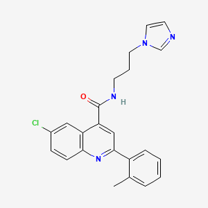 molecular formula C23H21ClN4O B4160989 6-chloro-N-[3-(1H-imidazol-1-yl)propyl]-2-(2-methylphenyl)quinoline-4-carboxamide 