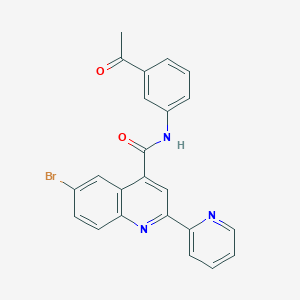 molecular formula C23H16BrN3O2 B4161017 N-(3-acetylphenyl)-6-bromo-2-(pyridin-2-yl)quinoline-4-carboxamide 