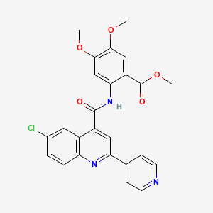 molecular formula C25H20ClN3O5 B4161036 methyl 2-({[6-chloro-2-(4-pyridinyl)-4-quinolinyl]carbonyl}amino)-4,5-dimethoxybenzoate 