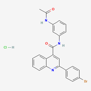 molecular formula C24H19BrClN3O2 B4161049 N-(3-acetamidophenyl)-2-(4-bromophenyl)quinoline-4-carboxamide;hydrochloride 