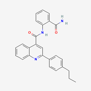 molecular formula C26H23N3O2 B4161050 N-(2-carbamoylphenyl)-2-(4-propylphenyl)quinoline-4-carboxamide 
